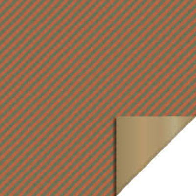 Inpakpapier | 70 cm | 3 m | Gestreept cognac/groen/goud