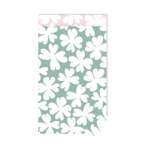 Kadozakje | Flower power | mint/roze | M 12x19cm | 5 stuks