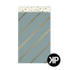 Kadozakje | Strepen | Grijs/goud | M 12x19cm | 5 stuks