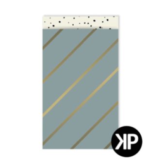 Kadozakje | Strepen | Grijs/goud | M 12x19cm | 5 stuks