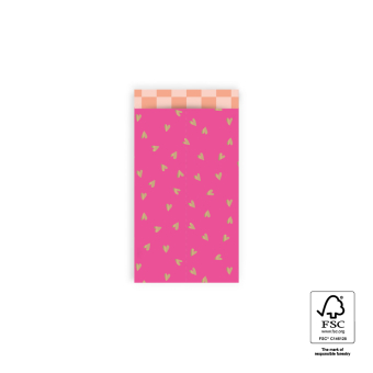 Kadozakje | Small Hearts Pink gold | S 7x13cm | 5 stuks