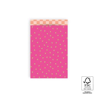 Kadozakje | Small Hearts Pink gold | M 12x19cm | 5 stuks