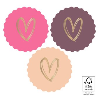 Sluitsticker | Heart gold warm  | 3 stuks