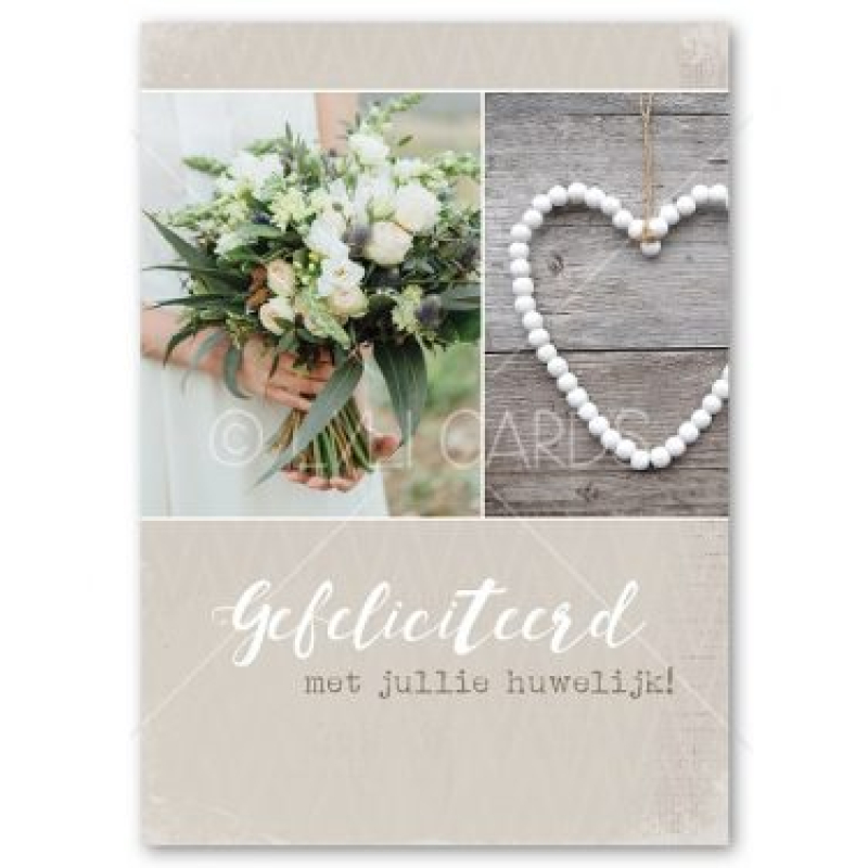 Wenskaart | Huwelijk | Boeket/hart