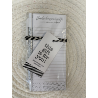 Kadopakketje | Boodschappenlijstje met balpen 