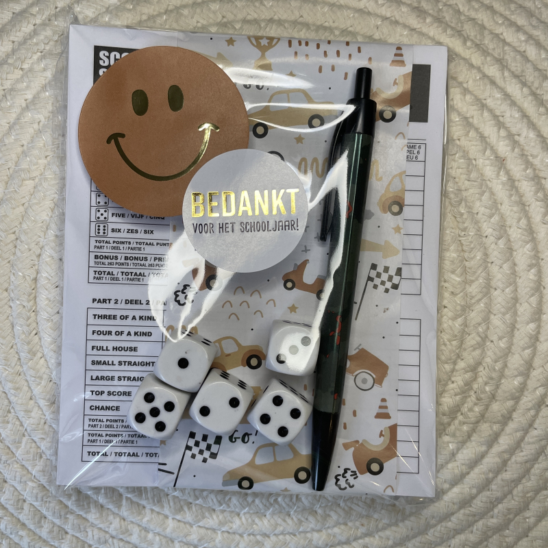 Kadoset | Yahtzee | meester | Pen