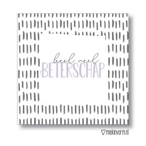 Mini kaartje | Heel veel beterschap | vierkant