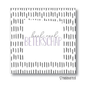 Mini kaartje | Heel veel beterschap | vierkant