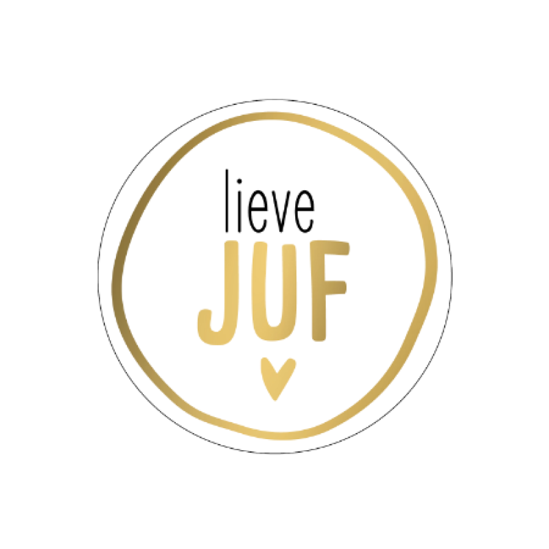 Sluitsticker | Lieve juf | Goudfolie | 5 stuks
