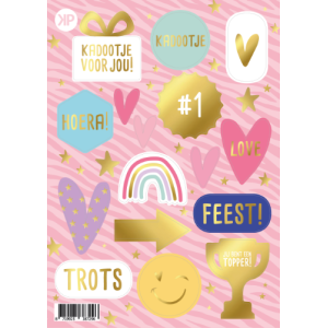 Stickervel | diversen roze gestreept