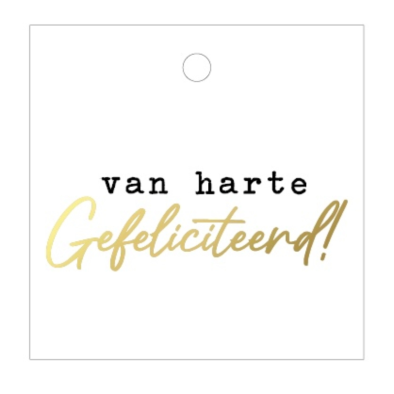 Kadolabel | van harte gefeliciteerd 