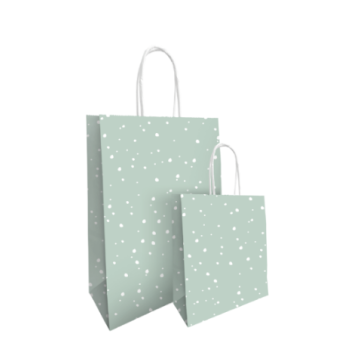 Papieren kraft tas | sweet confetti mint  | 26x12x35cm