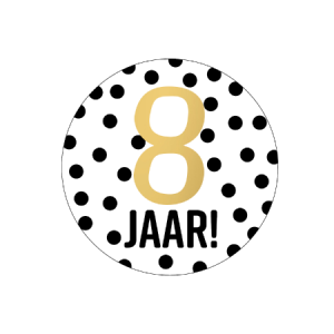 Sluitsticker | 8 jaar | 10 stuks