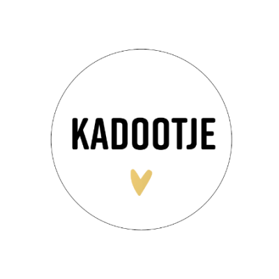 Sluitsticker | Kadootje | Goud/wit/zwart | 10 stuks