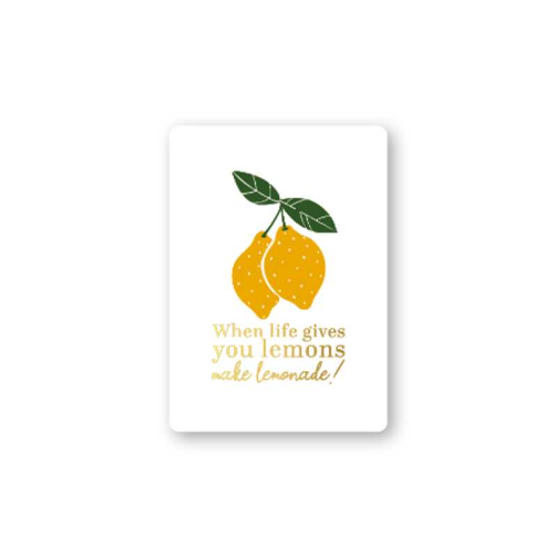 Kadokaartje A7 | When life gives you lemons | Goudfolie