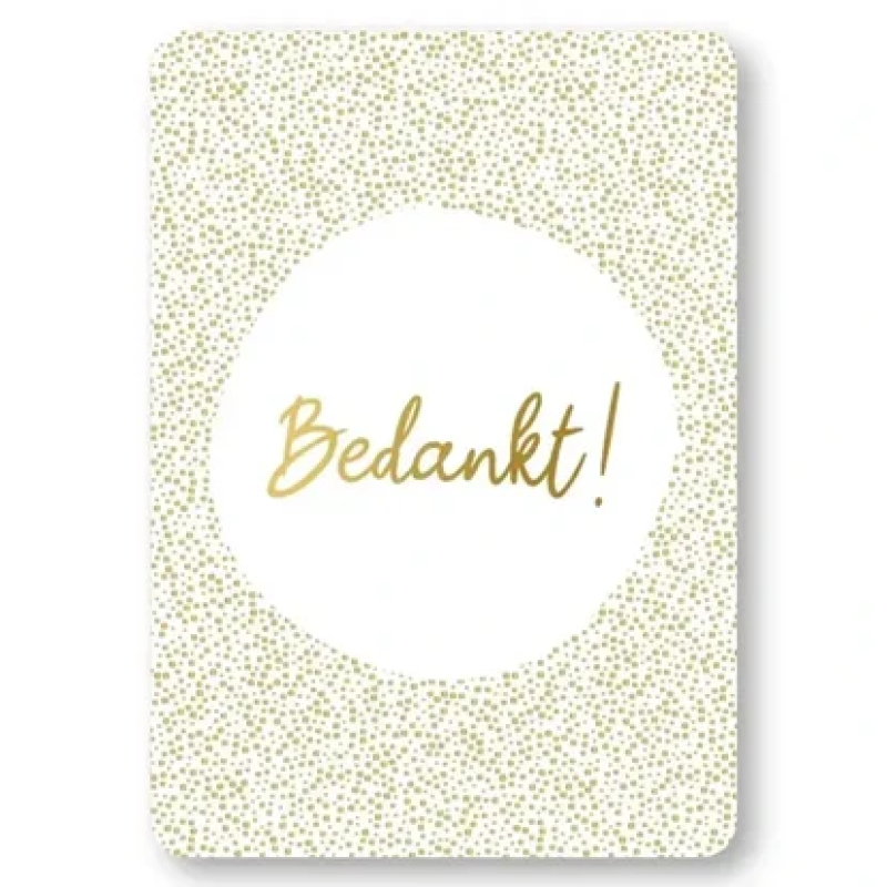 Kadokaartje A7 | Bedankt | Goudfolie