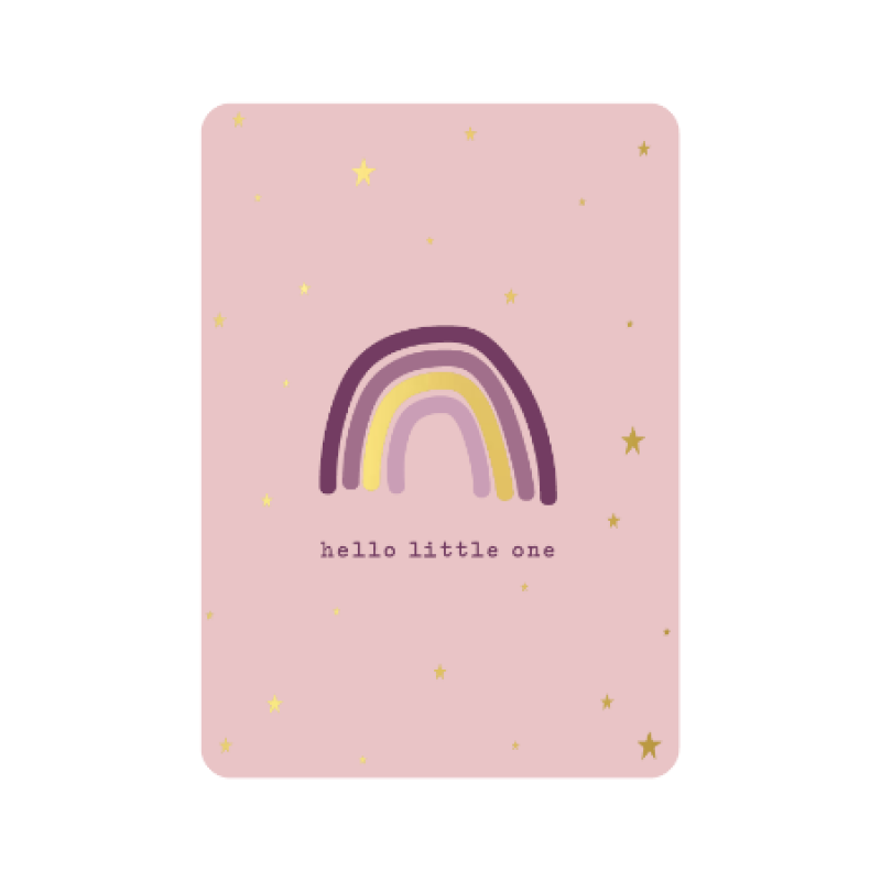 Postkaart | Hello little one | goudfolie