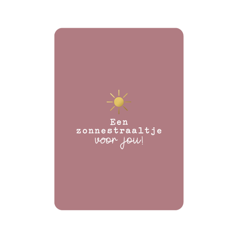 Postkaart | Een zonnestraaltje voor jou | goudfolie