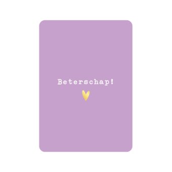 Postkaart | Beterschap lila | goudfolie