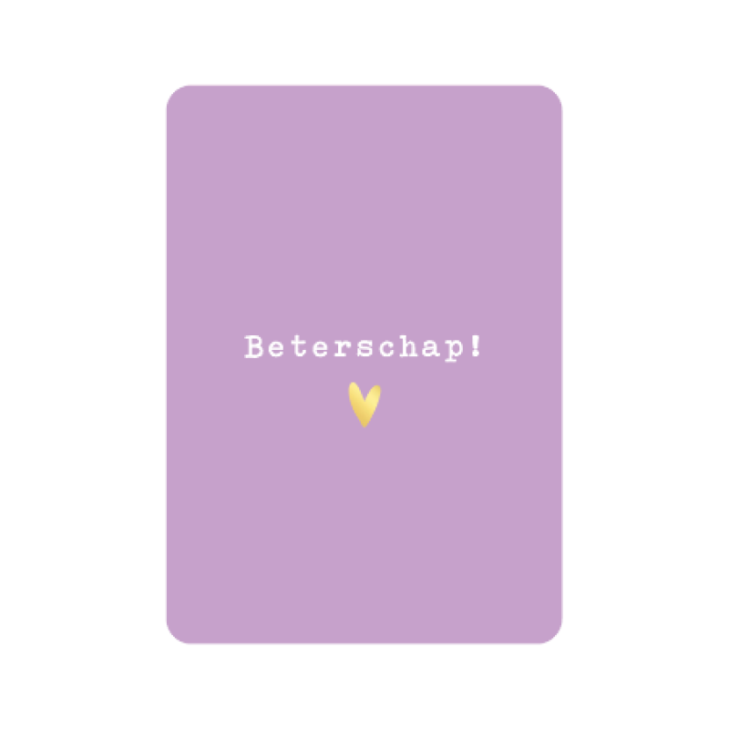 Postkaart | Beterschap lila | goudfolie