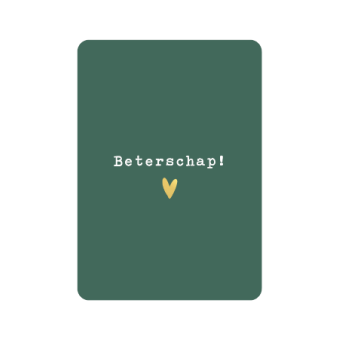 Postkaart | Beterschap donkergroen | goudfolie