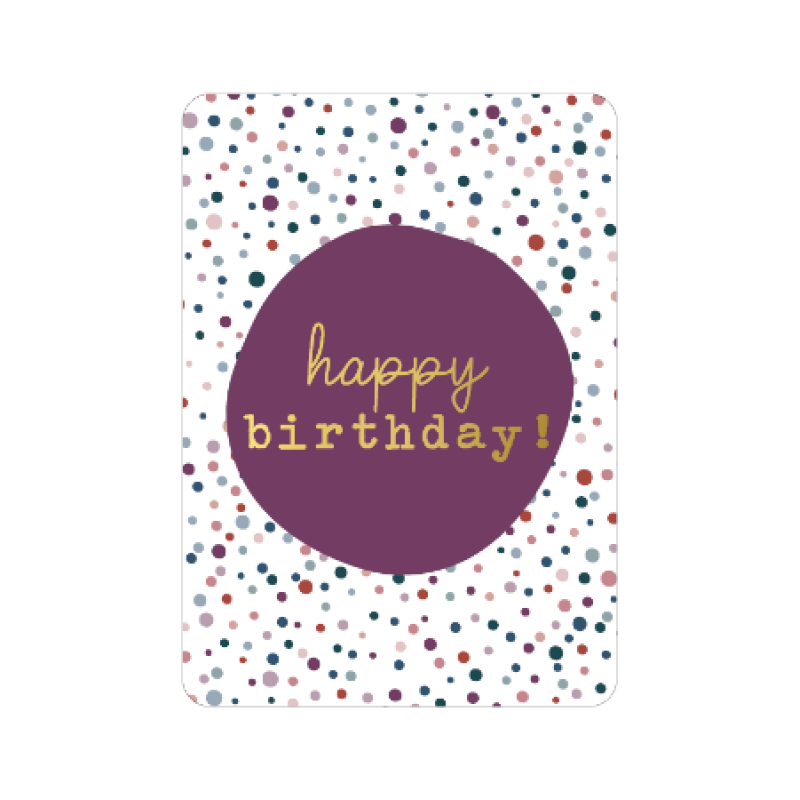 Postkaart | Happy birthday | goudfolie