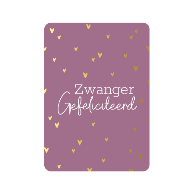 Postkaart | Zwanger | goudfolie