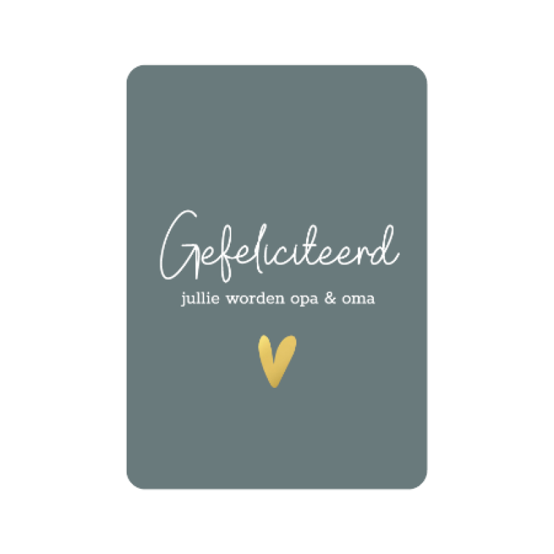 Postkaart | Gefeliciteerd jullie worden opa & oma | goudfolie