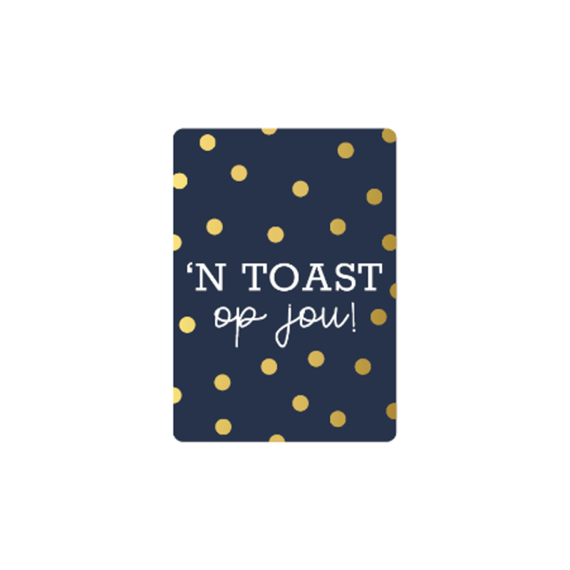 kadokaartje A7 | Een toast op jou! | goudfolie