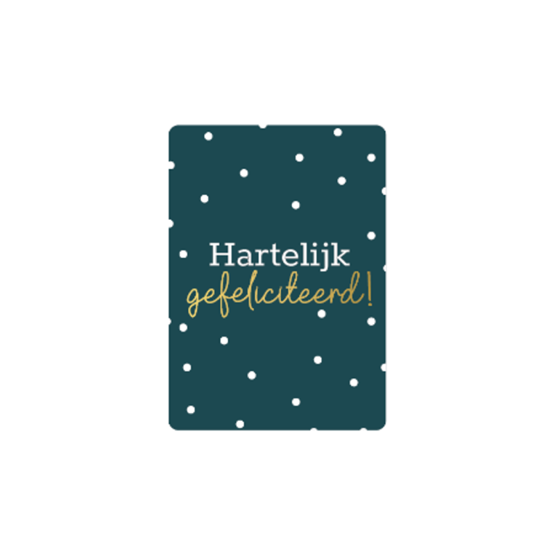 kadokaartje A7 | Hartelijk gefeliciteerd groen | goudfolie