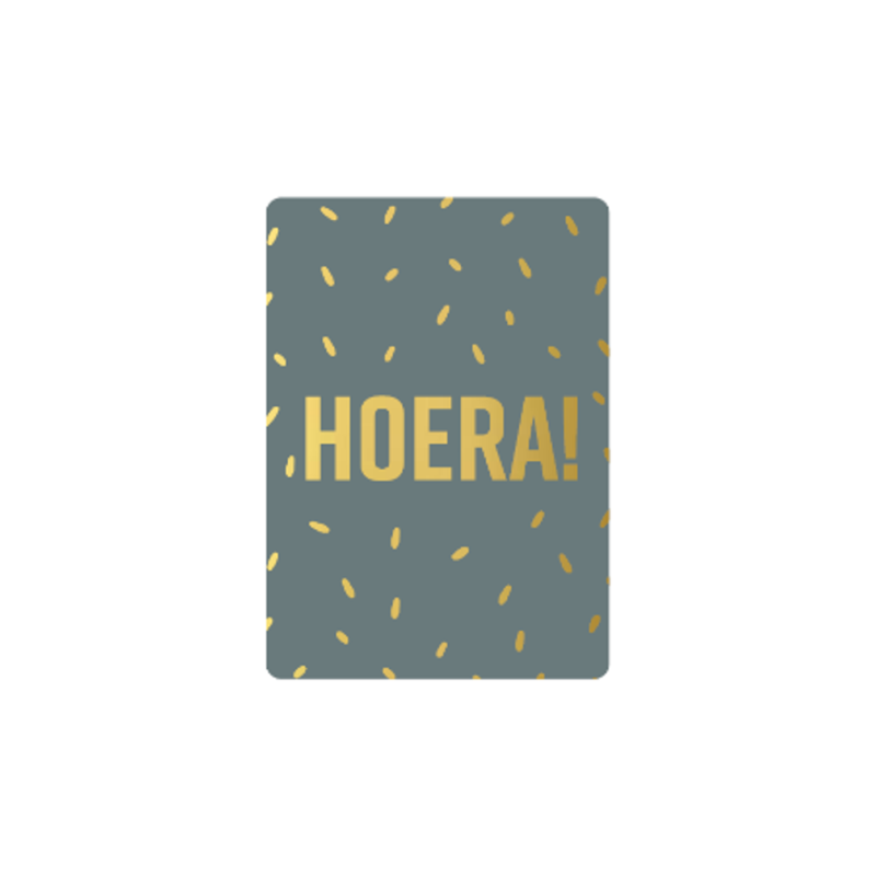 kadokaartje A7 | Hoera! | goudfolie