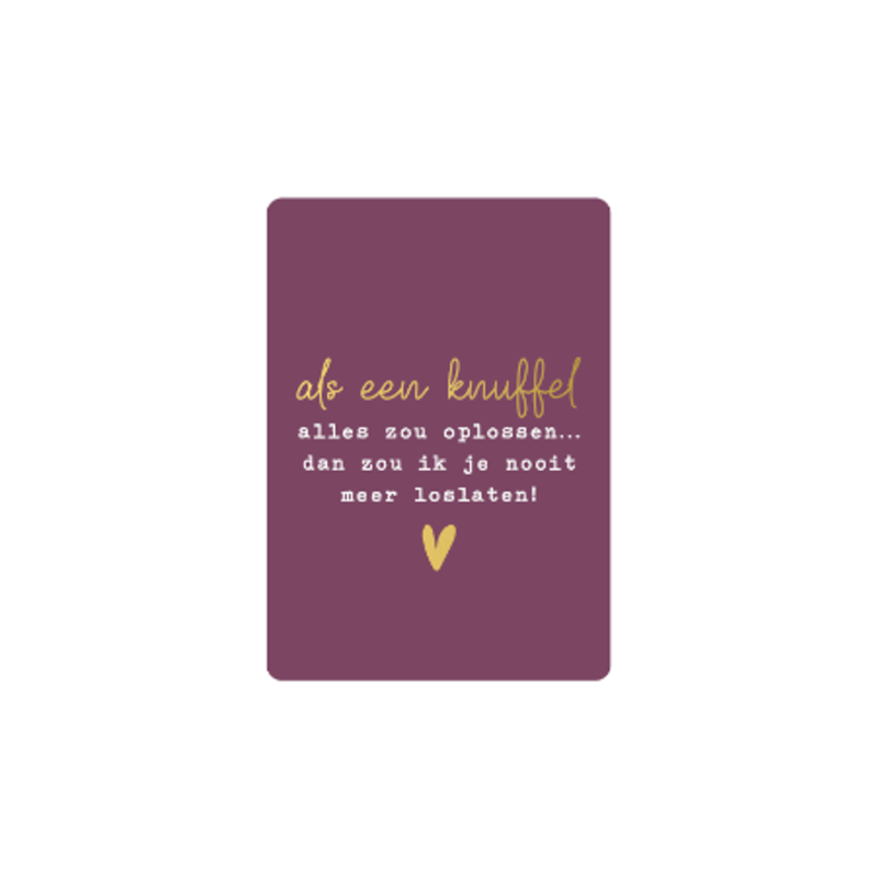 kadokaartje A7 | Als een knuffel alles zou oplossen.. | goudfolie