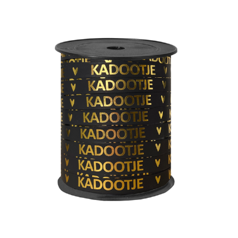 Krullint | Kadootje | zwart/goud | 5 meter | 10 mm
