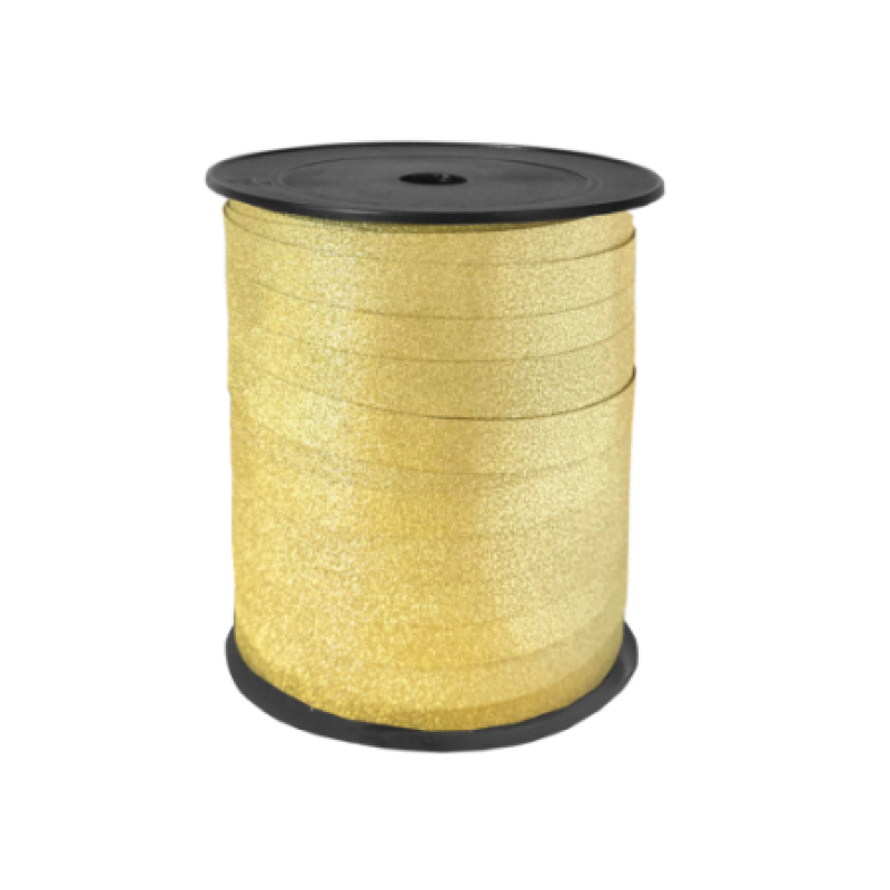 Krullint | Glitter | Goud | 5 meter | 10 mm