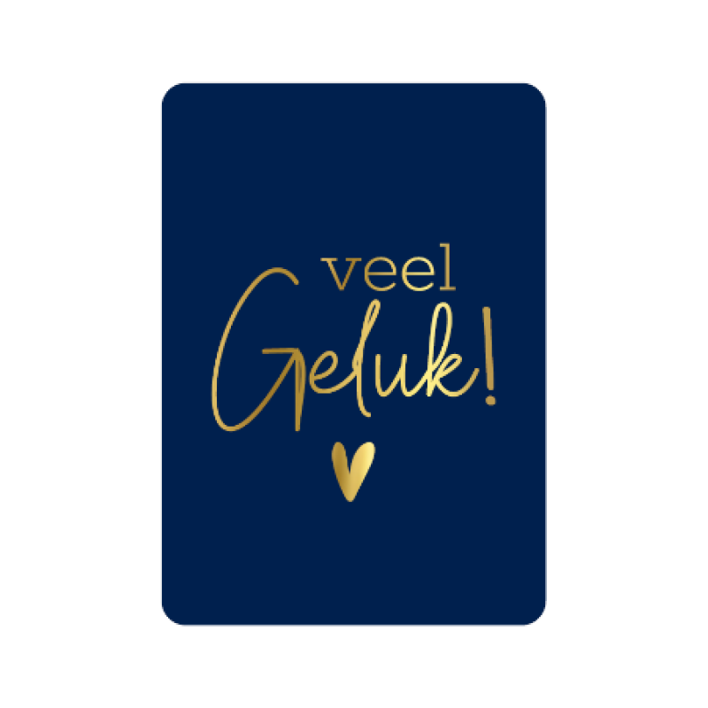 Postkaart | Veel geluk | goudfolie