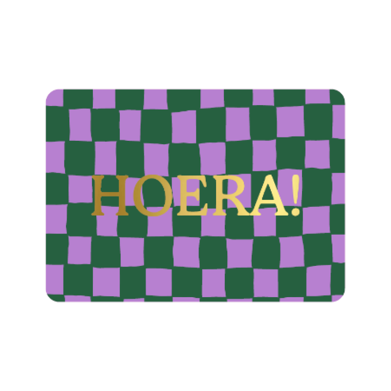 Postkaart | Hoera blokjes | goudfolie