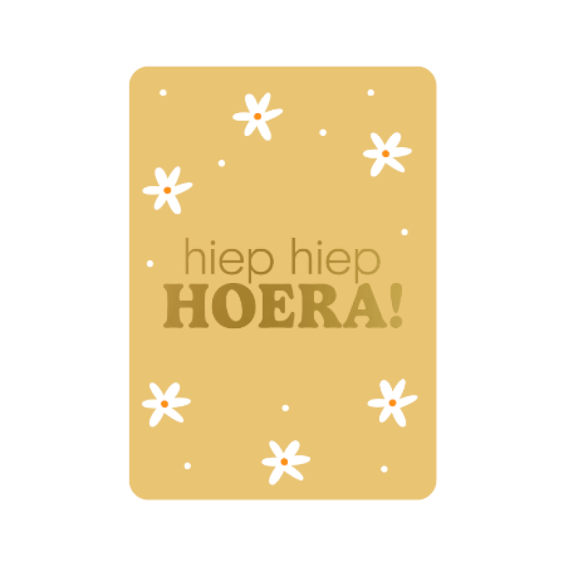 Postkaart | Hiep hiep hoera | goudfolie