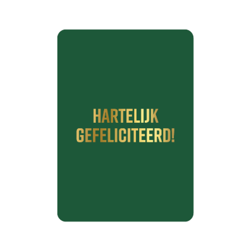 Postkaart | Hartelijk gefeliciteerd | goudfolie | groen