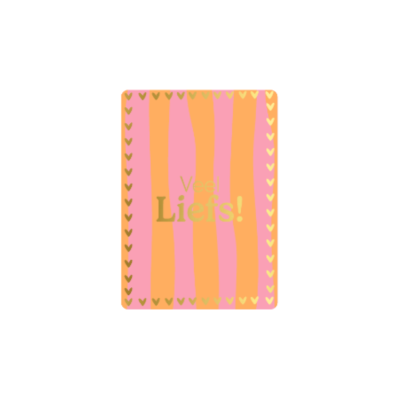 Postkaart | Veel liefs | goudfolie