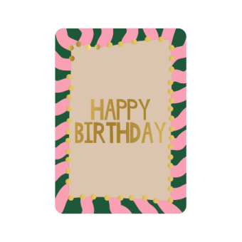 Postkaart | Happy birthday | goudfolie