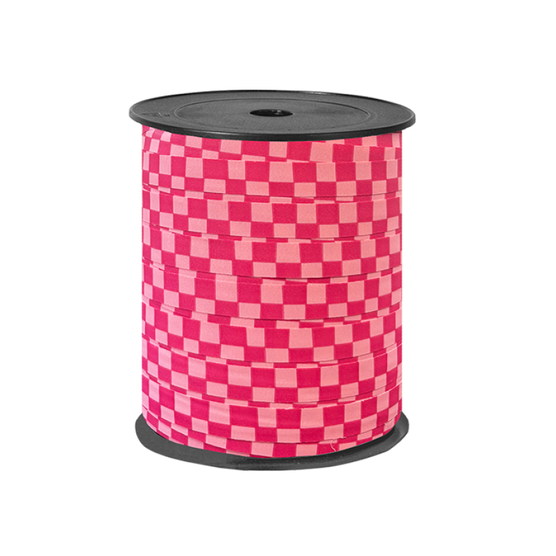 Krullint | blokjes | roze/fuschia | 5 meter | 10 mm