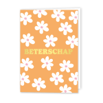 Wenskaart Gevouwen | Beterschap | A6 met Lichtroze Envelop &amp; Goudfolie