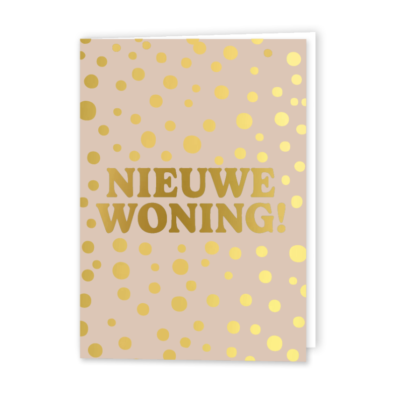 Wenskaart Gevouwen | Nieuwe woning | A6 met Envelop & Goudfolie