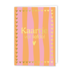 Wenskaart Gevouwen | Kaartje vol Liefde | A6 met Roze Envelop & Goudfolie