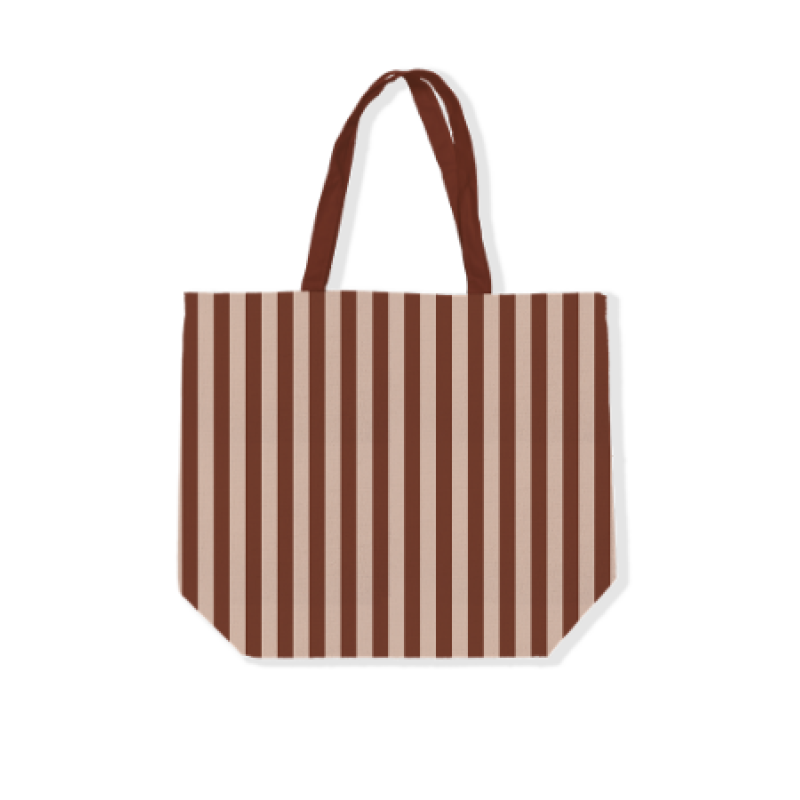 Canvas Tas | Mokka/Beige | Strepen