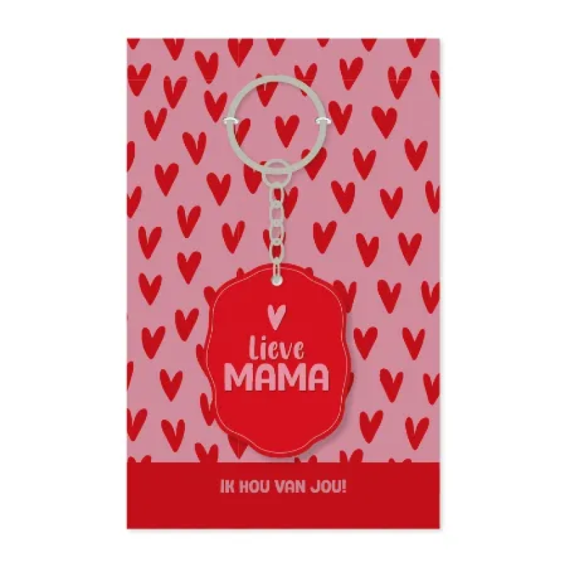 Sleutelhanger | Mama | Ik hou van jou | Inclusief Kaartje