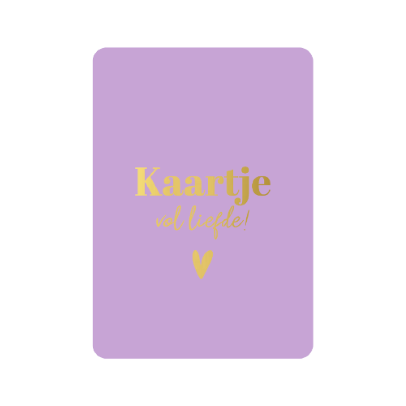 Postkaart | Kaartje vol liefde | goudfolie