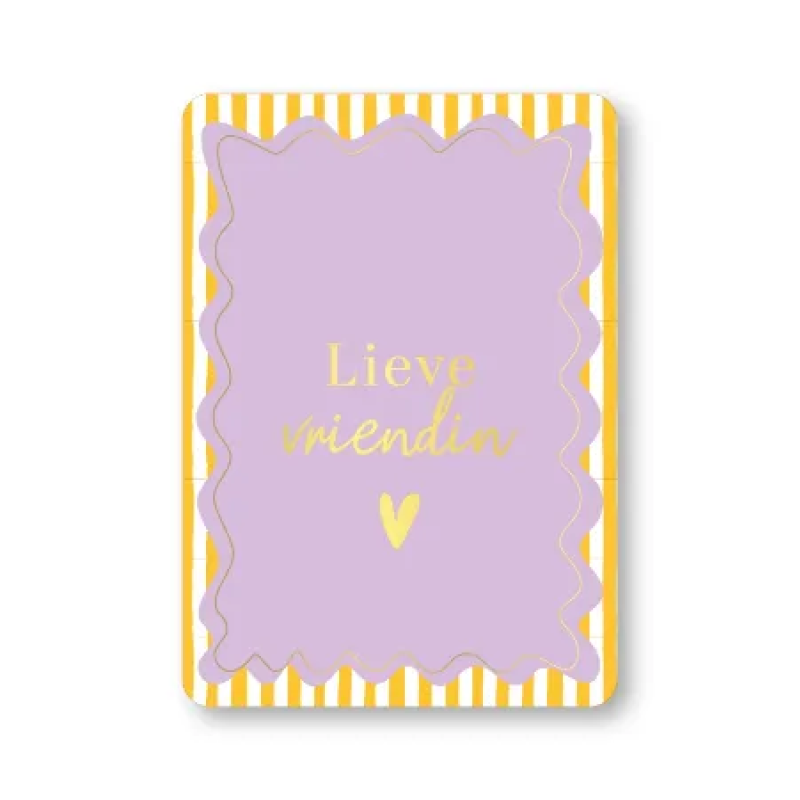 Postkaart | Lieve vriendin | goudfolie