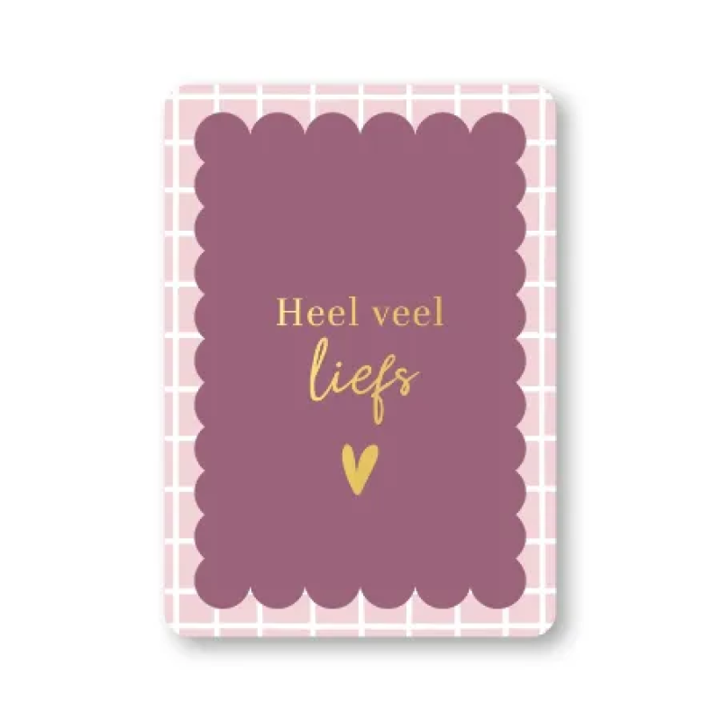 Postkaart | Heel veel liefs | lila | goudfolie