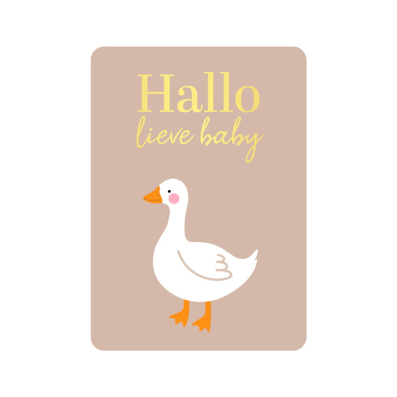 kadokaartje A7 | Hallo lieve baby | goudfolie